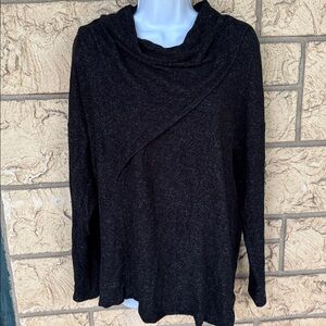 Simply Vera Vera Wang Charcoal Cowl Neck Sweater career, soft  Size Med